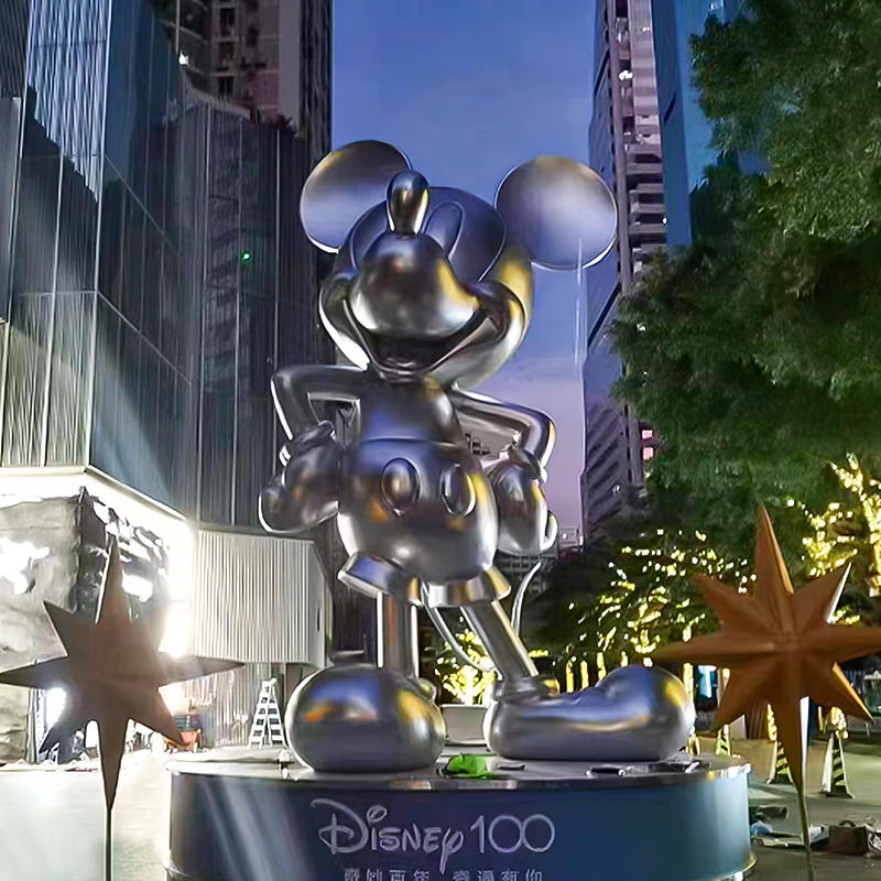 Patung Mickey Mouse Serat Kaca Besar Luar untuk Ruang & Taman Awam