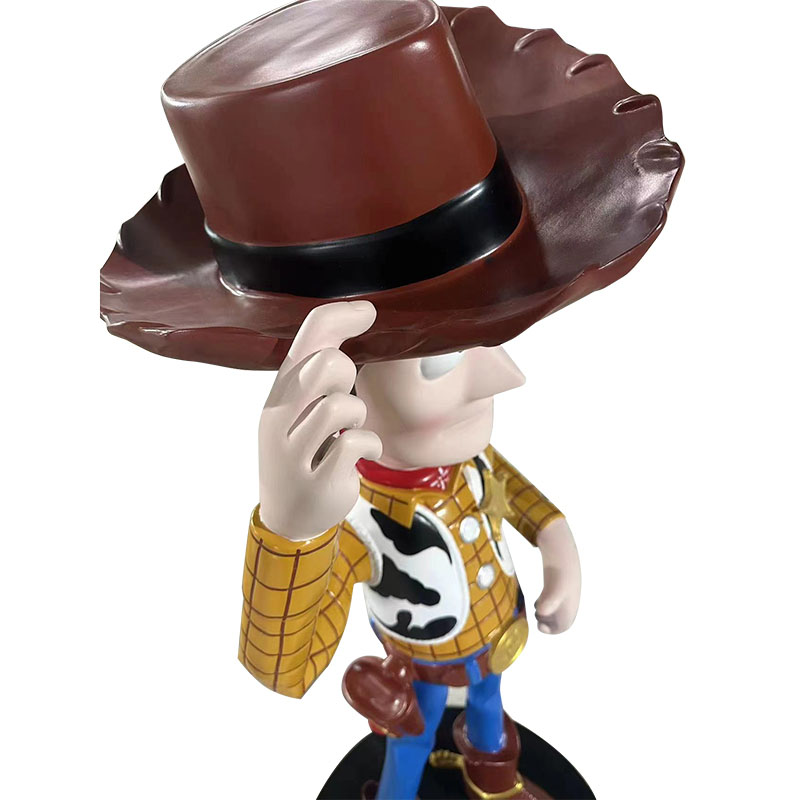 Sheriff Woody Fiberglass Patung dengan butiran yang realistik untuk hiasan luaran & dalaman Sheriff Woody Fiberglass Patung dengan butiran yang realistik untuk hiasan luaran & dalaman